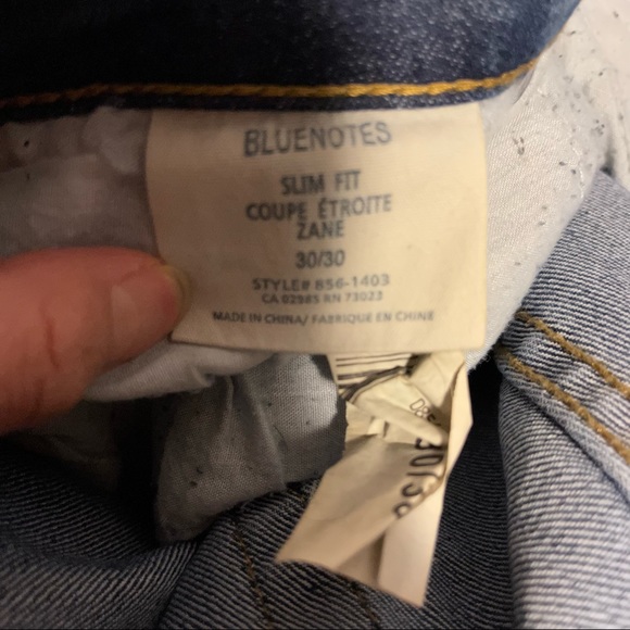 Bluenotes Slim Fit Jeans Pants Bottoms Denim Cotton Straight Leg 30x30 C - Picture 6 of 9